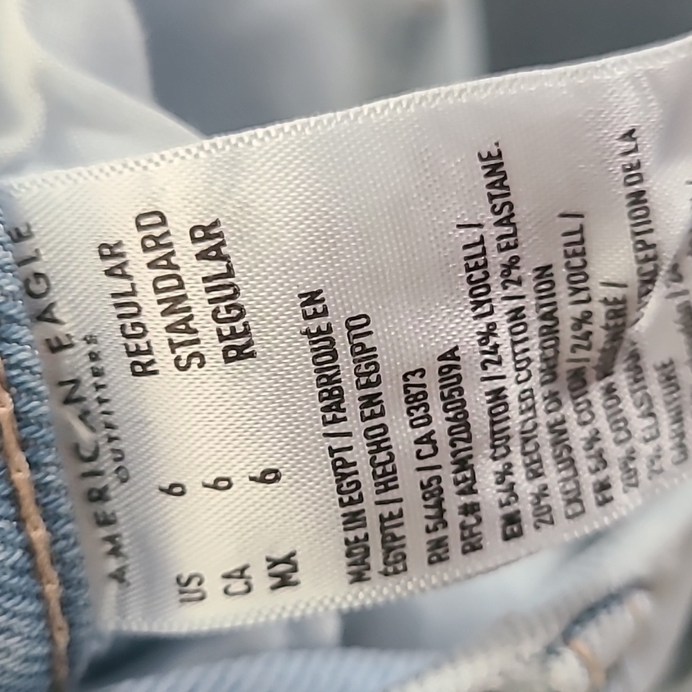 American Eagle Womens 6 Curvey Straight Light Wash - Picture 6 of 6